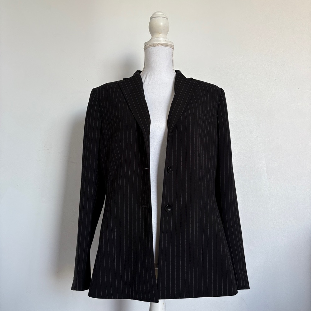 Vintage black & white pinstripe blazer.